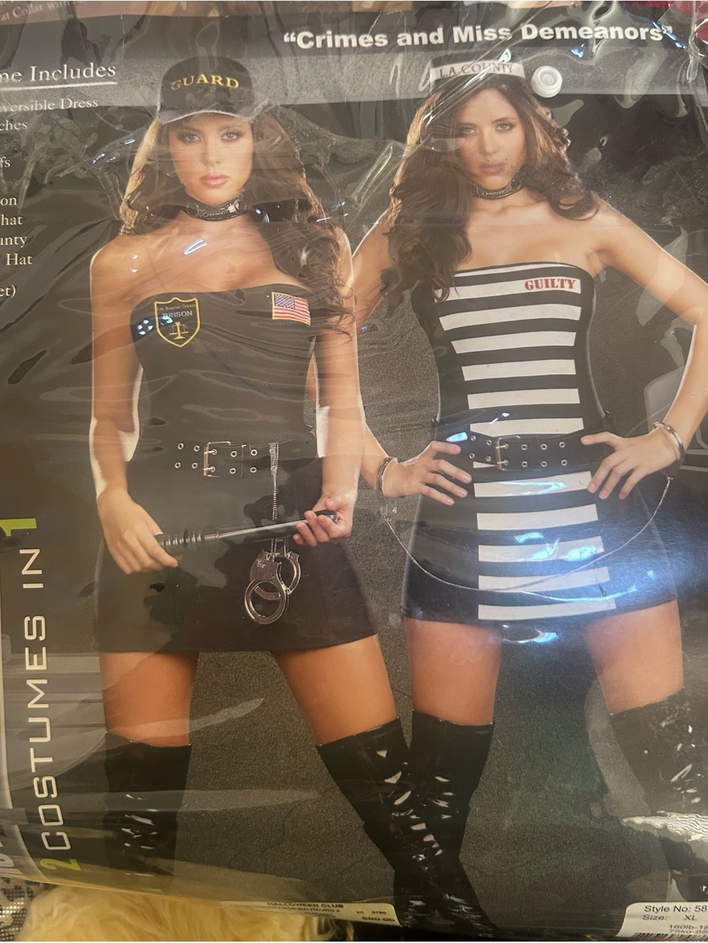 1X Halloween costume 2 in 1 Guard and Prisoner Costume Combo Curvy